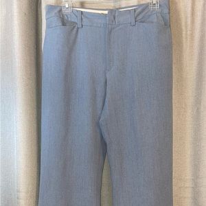 Banana Republic Dress Pant Women's Size 6R Gray Blue Cotton Wide-Leg Mid-Rise